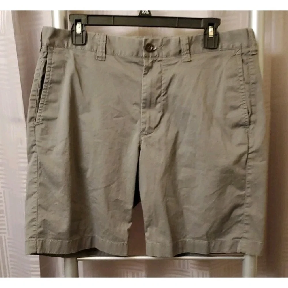 J Crew Chino‎ Shorts Mens 31 Gray Cotton Stretch Flat Front Preppy 9